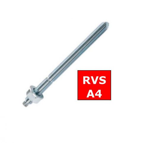 Ankerstang voor chemische ankers RVS A4 Smart